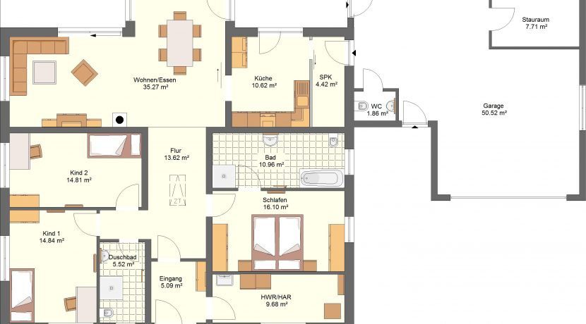 Bungalow141WD+GA60PD_EG-Entwurf