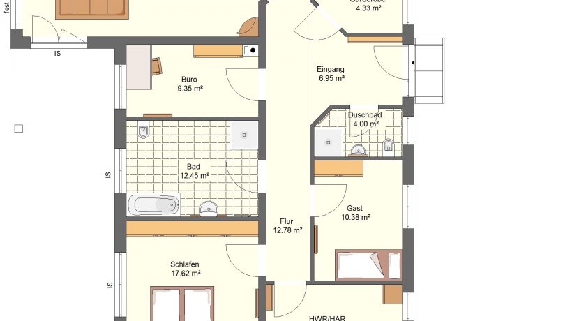 Bungalow147WD+Ga33FD_EG-Entwurf