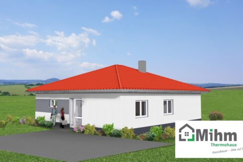 Bungalow105WD+BKG65_Bauantrag_Ansichten_3D-Eingang_Logo
