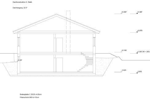 Bungalow105WD+BKG65_Bauantrag_Ansichten_Schnitt-A