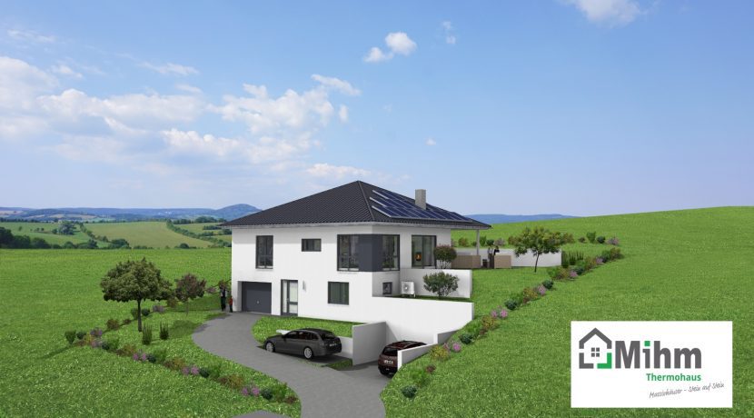 Linearo224WD_Bauantrag_Ansichten_3D-Einfahrt_Logo