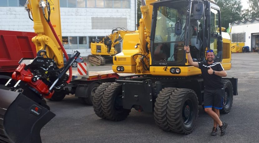Gelber Bagger