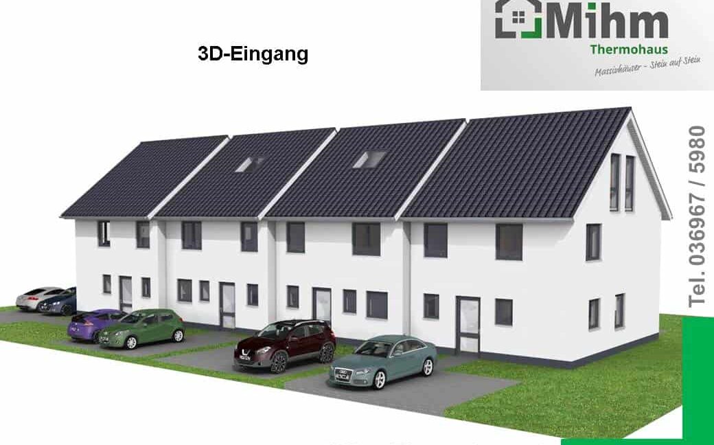 Mihm-Thermohaus-RMH-Reihenmittelhaus_Gesamtansicht-Eingangsseite